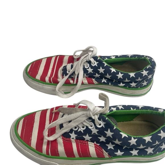Made In USA Converse All Star American Flag Low Tops Men 5.5 Women 7.5 Sneakers - Picture 8 of 13